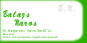 balazs maros business card